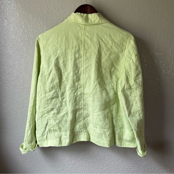 Talbots Petites Vintage Irish Linen Open Blazer Jacket 16P Minimal Office Career - Picture 8 of 8